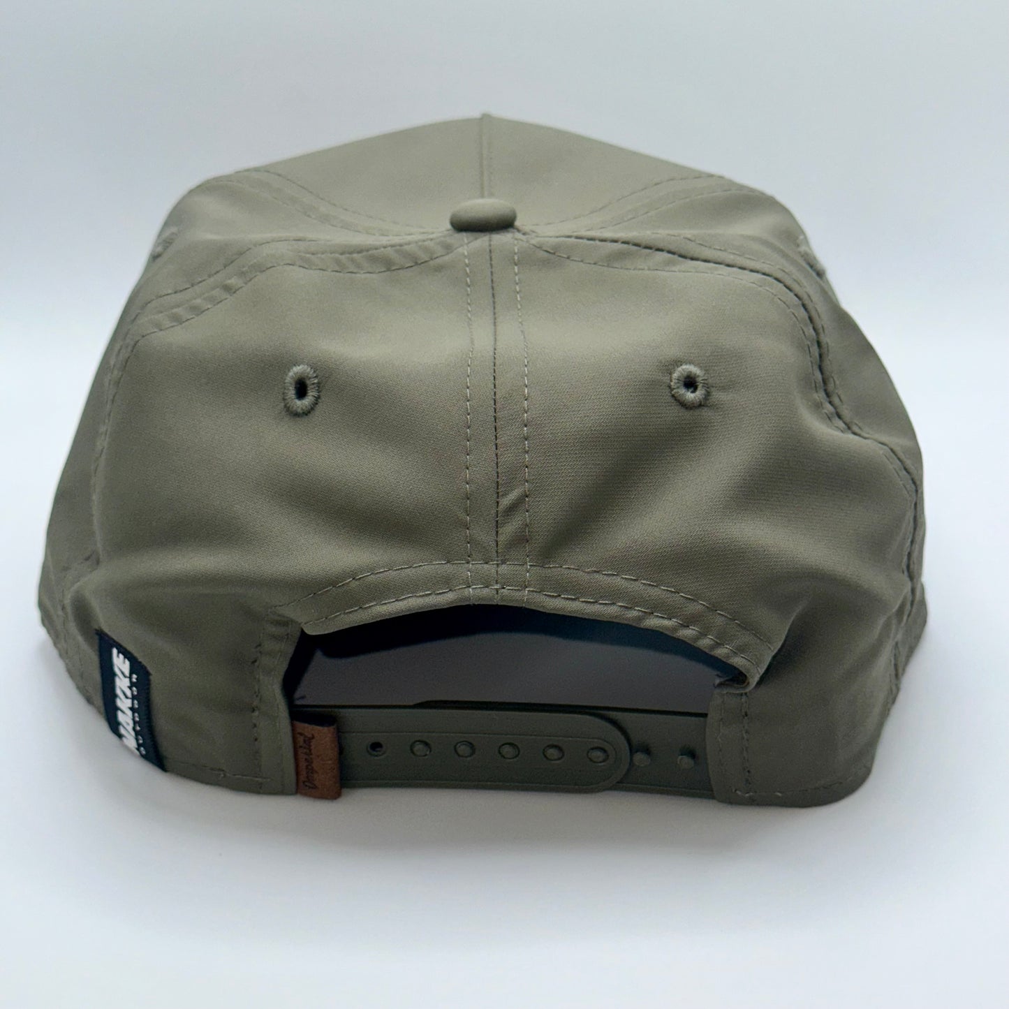 Olive green unstructured snapback (outdoor patch)