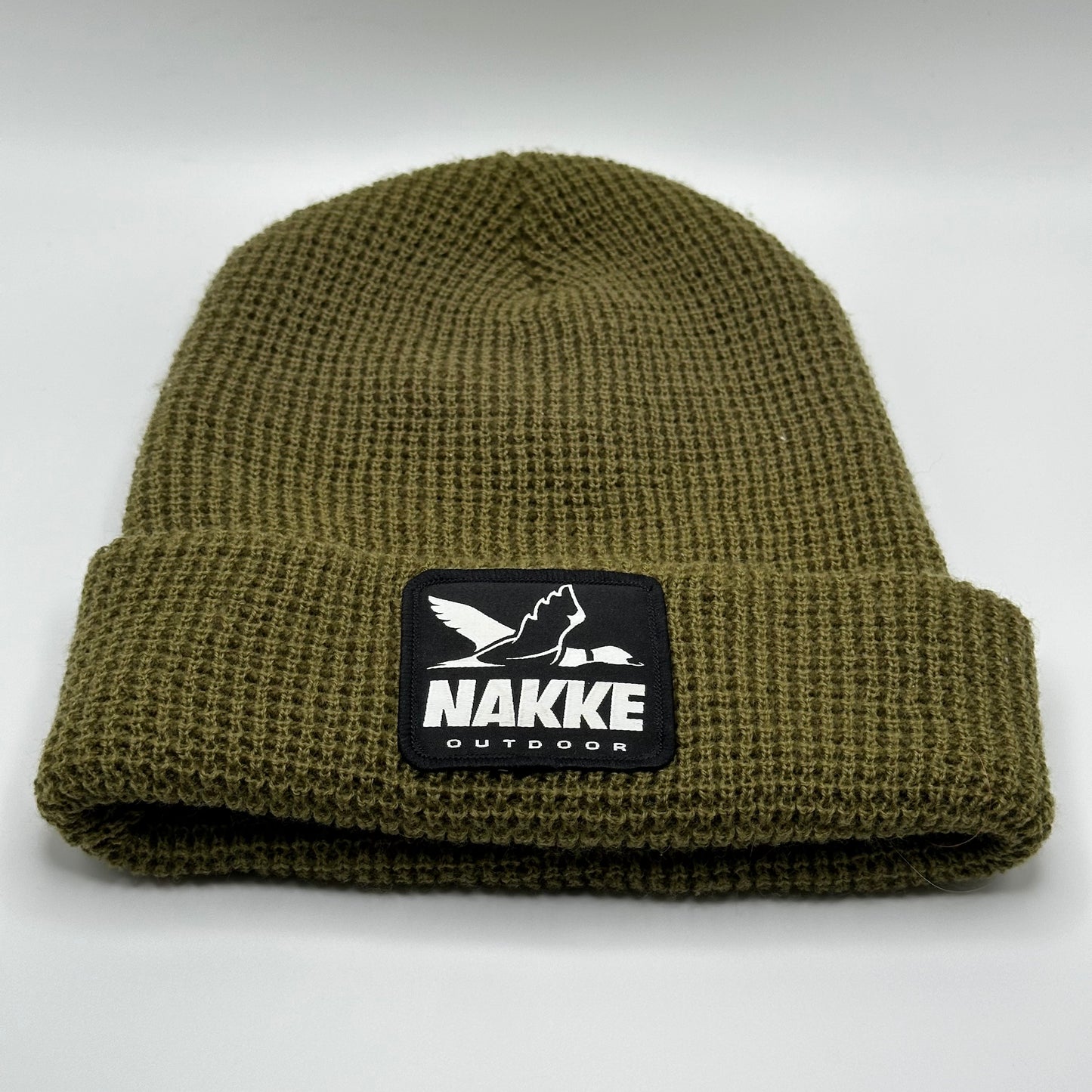 Green waffle beanie