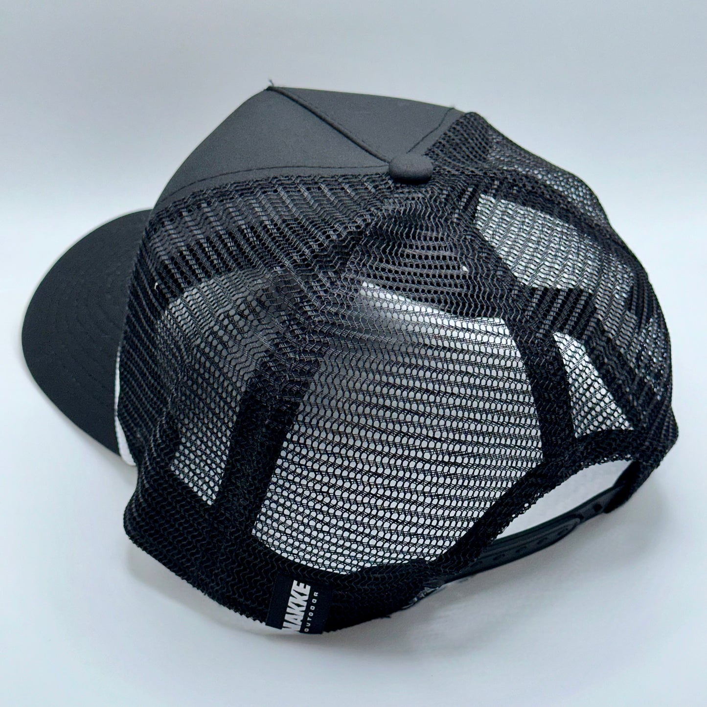 Black 5 Panel Retro Fit Mesh Back Shotgun Hat