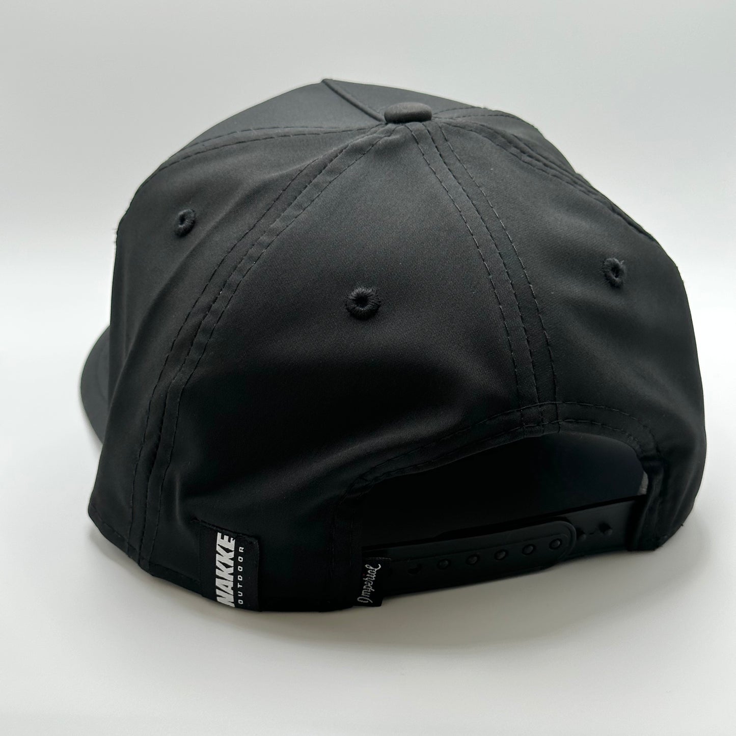 Black 5 panel buck skull snapback