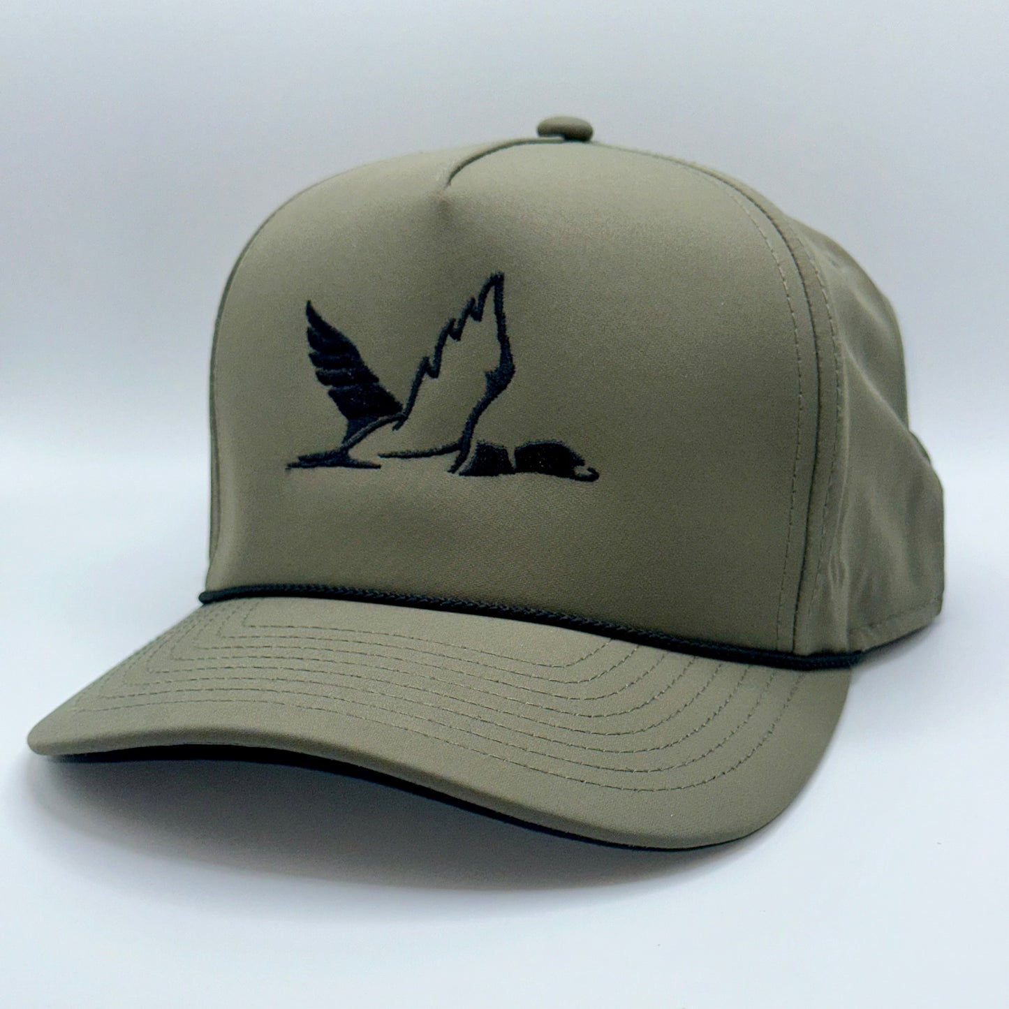 Olive Green Duck Logo Snapback