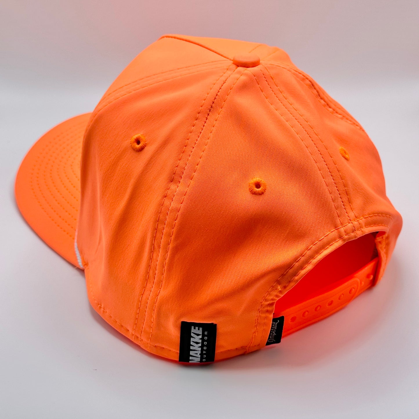Neon orange buck skull snapback