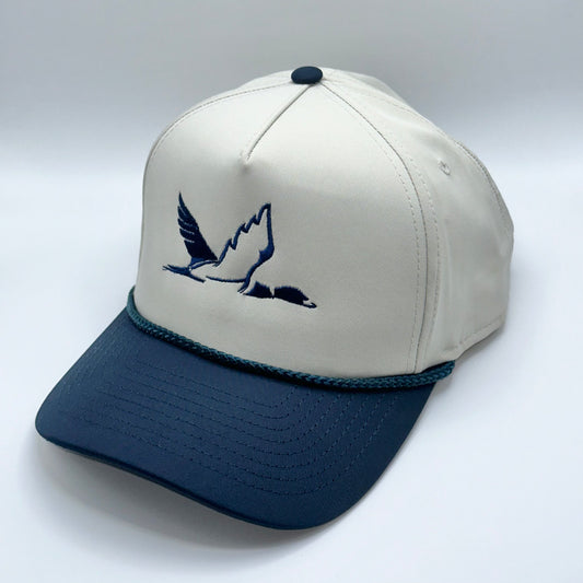 Navy/putty duck logo snap back